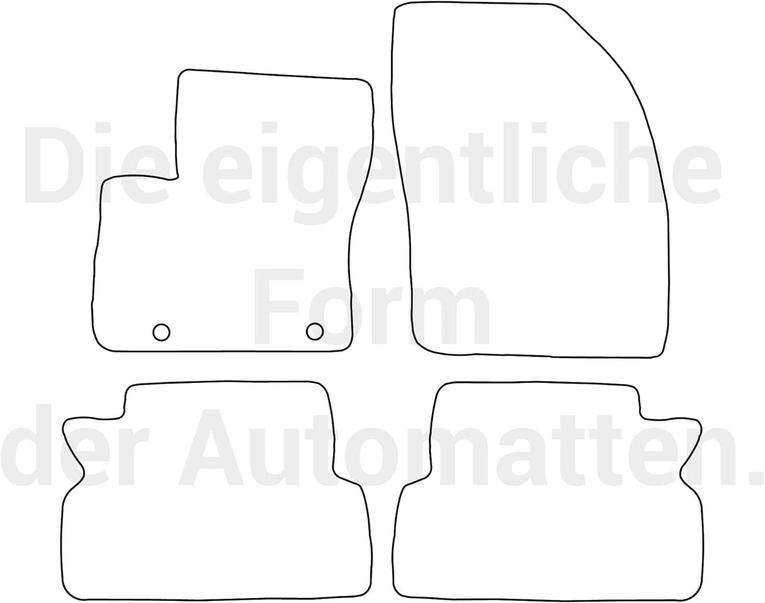 moto-MOLTICO Fussmatten Auto Velours Autoteppiche Schwarz Automatten Set 4-teilig passend für Ford C