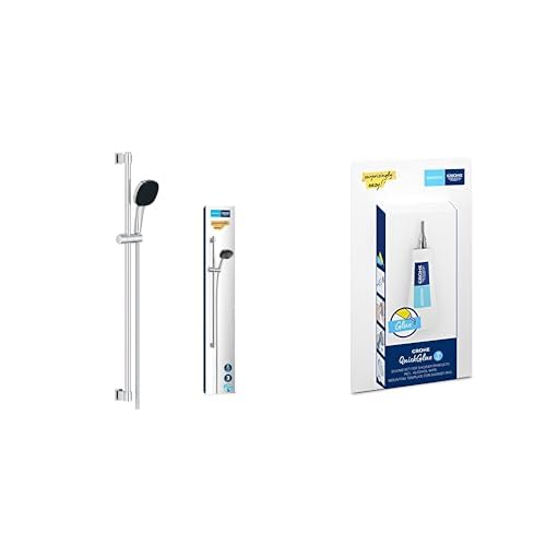 Grohe Vitalio 110 - Brausestangenset wassersparend ~8l/min + Kleber (3 Strahlarten, Brausestange 90c