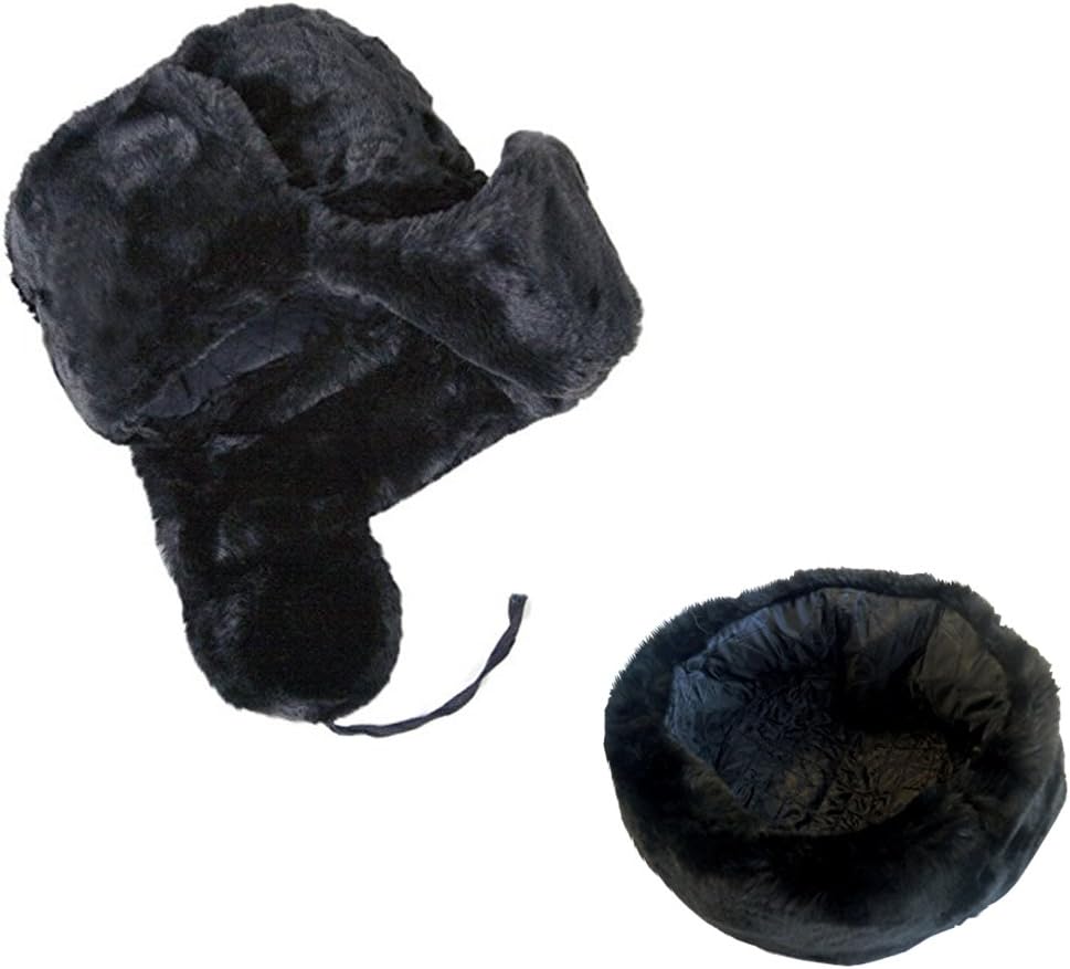 Cucuba® Wollhut mit Decke Russia Ushanka Marineblau Russisch – Grösse S (EU))