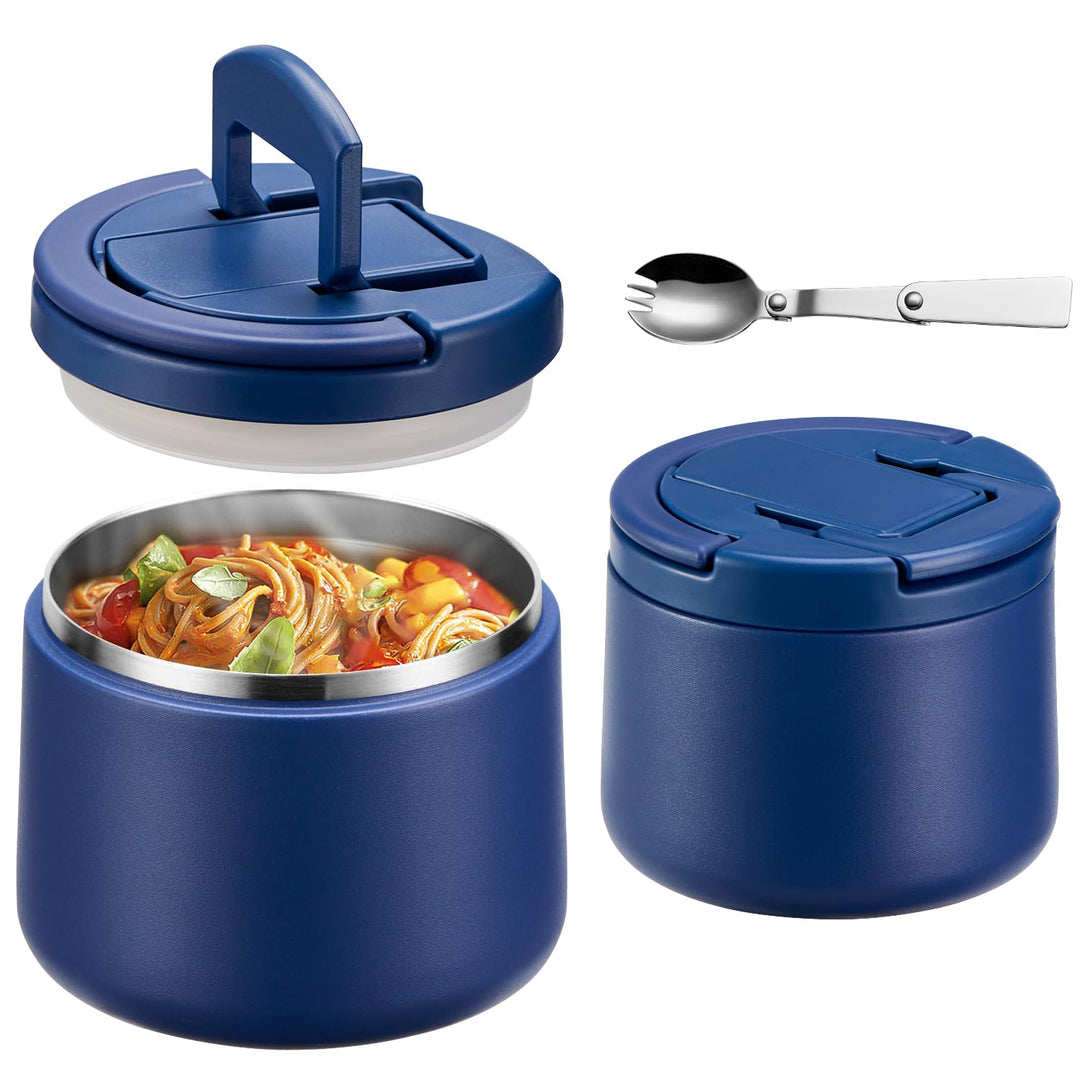 Itslife Thermobehälter für Essen 420ml, Warmhaltebehälter Essen Edelstahl mit Schnallendeckel und Lö