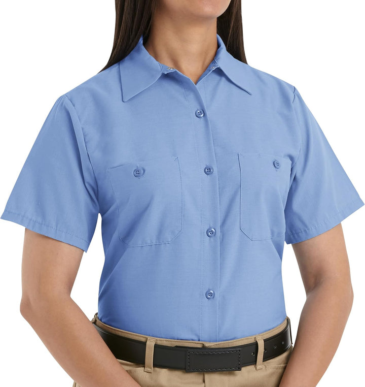 Red Kap Damen Women's Short Sleeve Industrial Work Shirt Hemd M Hellblau, M Hellblau