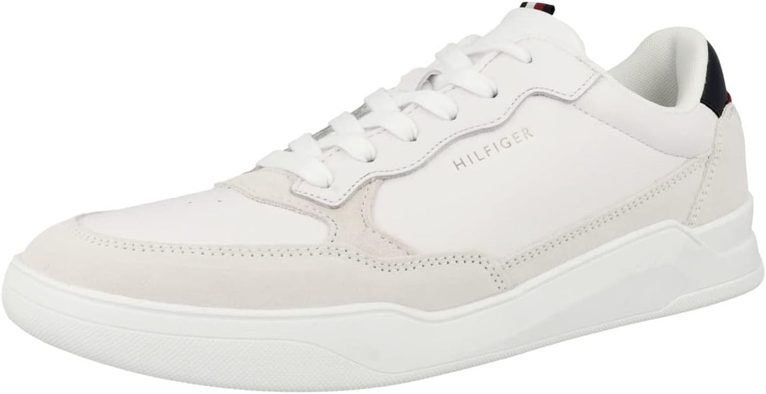 Tommy Hilfiger Herren Cupsole Sneaker Elevated Cupsole Leather Mix Schuhe 40 EU Weiss, 40 EU Weiss