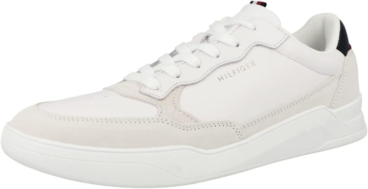 Tommy Hilfiger Herren Cupsole Sneaker Elevated Cupsole Leather Mix Schuhe 40 EU Weiss, 40 EU Weiss