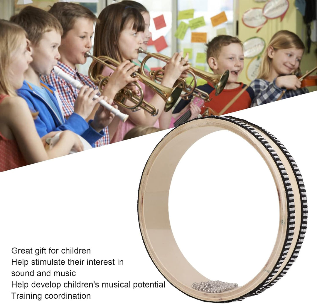 Asixxsix Ocean Drum, 6,1 Zoll Kleine Tragbare Sea Drum Wave Bead Handtrommel mit Ahornholzschale Oce