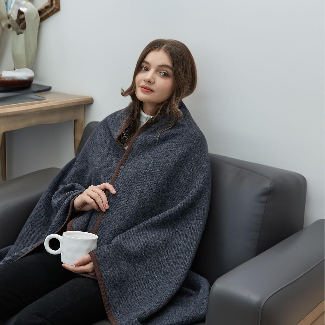 ACUSHLA Tragbare Kuscheldecke MerinoWolle Wolldecke warm Decke TV Decke Kuscheldecke (Wolle) – Gebur