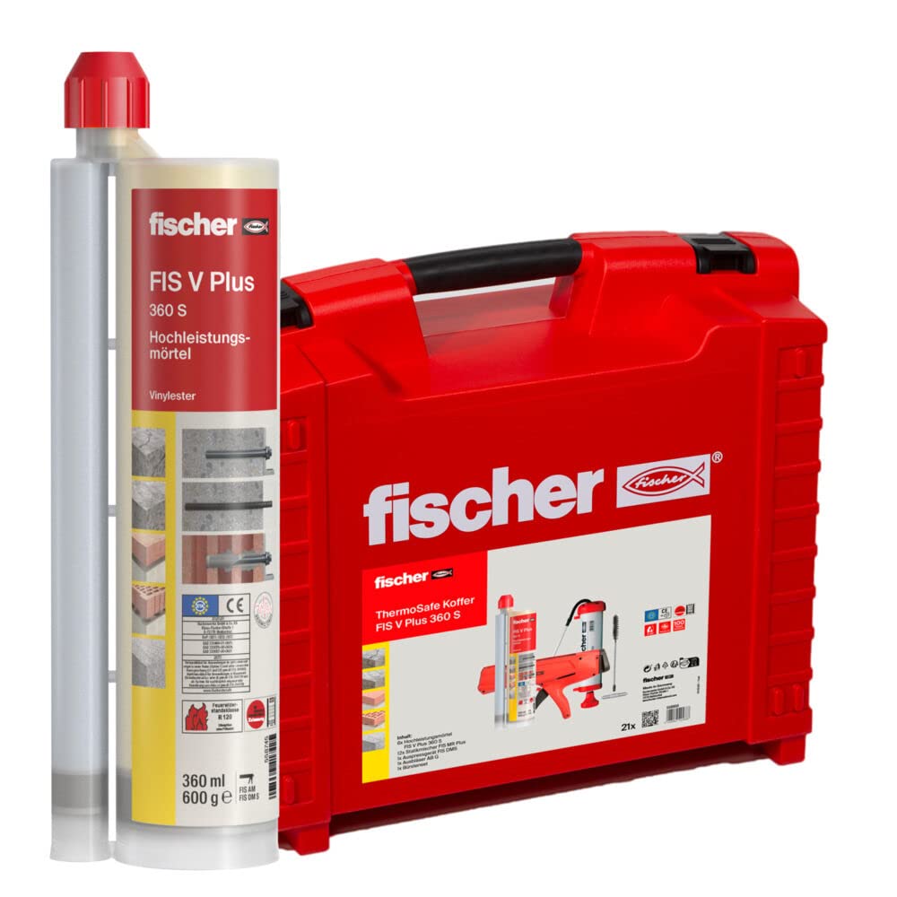 fischer Hochleistungsmörtel FIS V Plus 360 S im handlichen Thermosafekoffer, wetterfester Mörtel für