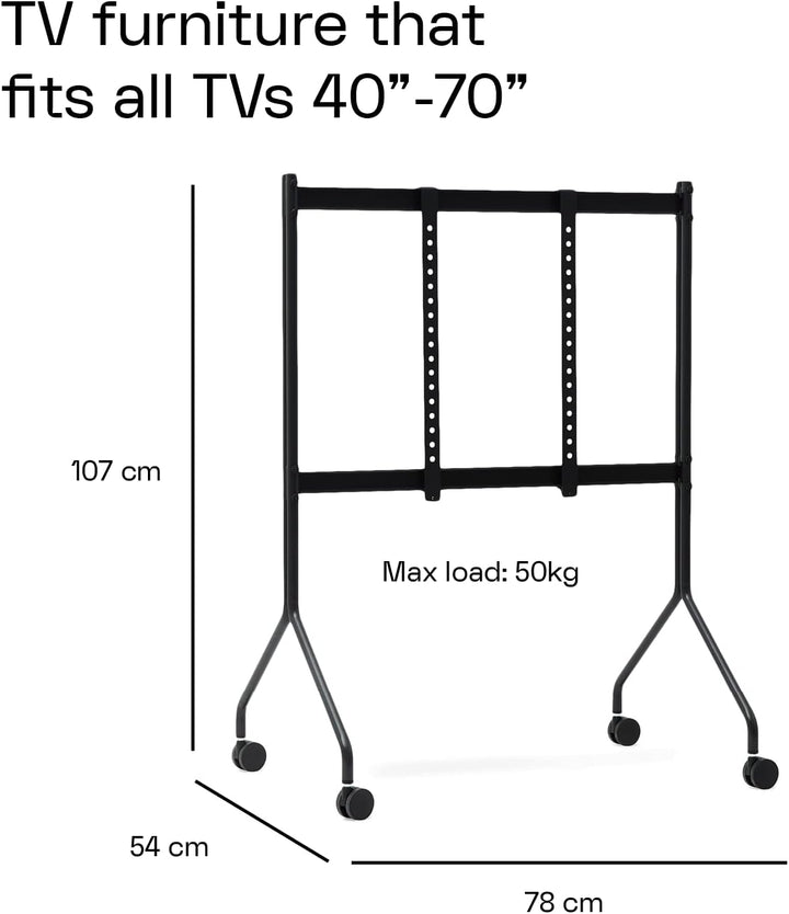 Pedestal Moon Rollin’ TV Ständer Rollbar für Bildschirm 40 bis 70 Zoll | Mobiler Fernsehständer mit