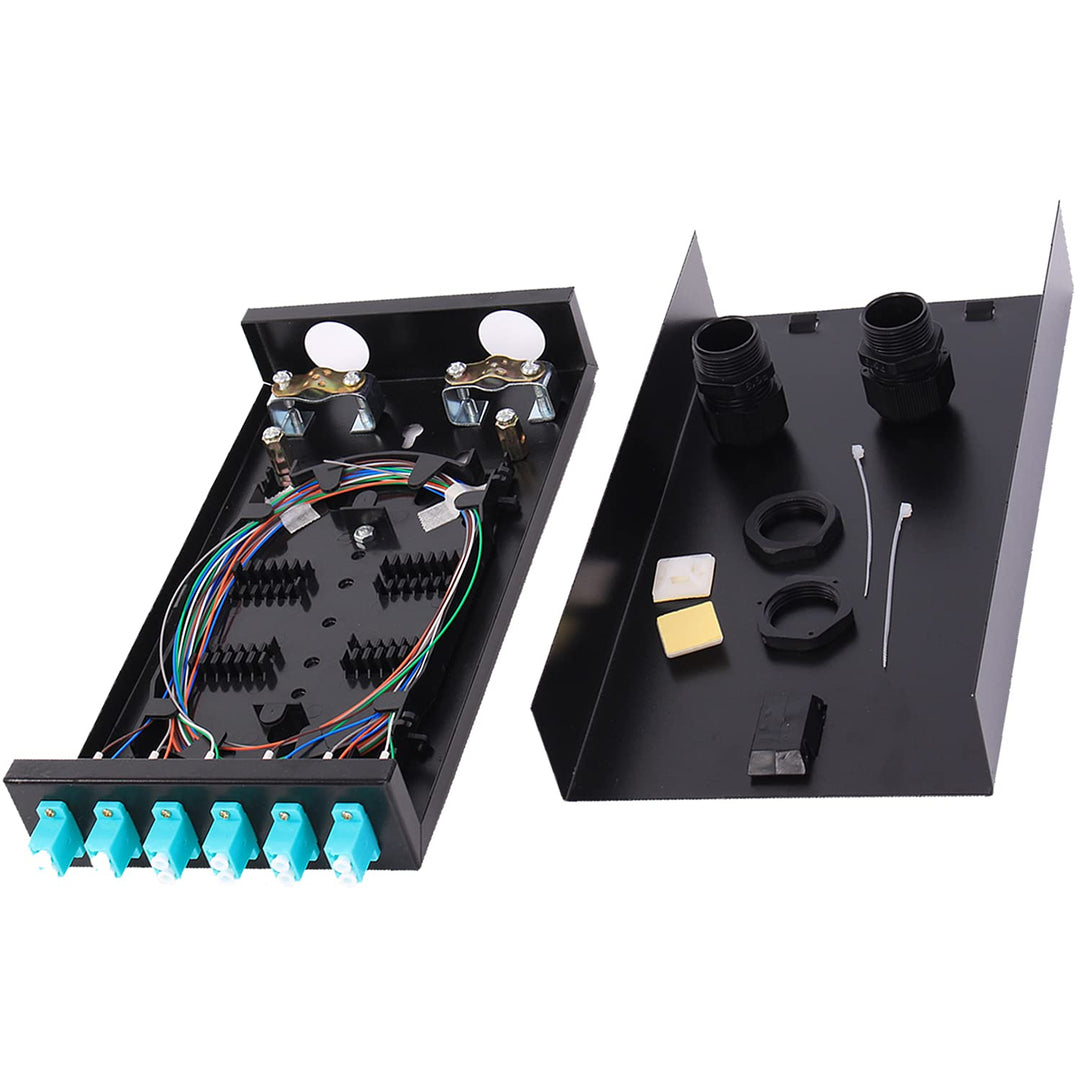 toolco LC-MM 6-Port OM3-Boxkabel 12-Port-Glasfasergehäuse zur Wandmontage mit Spule OM3-Multimode-LC