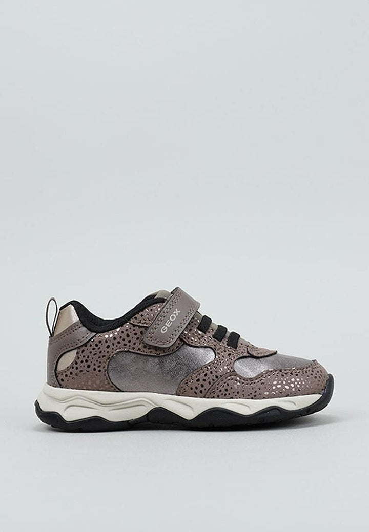 Geox Mädchen J Calco Girl A Sneakers 43 EU Smoke Grey Gold, 43 EU Smoke Grey Gold
