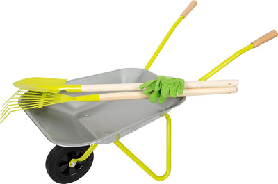 small foot Schubkarre mit Gartenwerkzeug inkl. Handschuhen, Spaten und Rechen, Outdoor-Spielzeug für