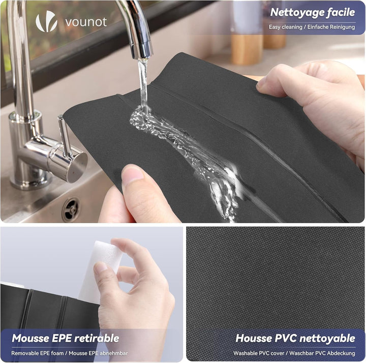 VOUNOT® 4er Set Zugluftstopper für Türen, Türdichtung unten mit Doppeldichtung, zuschneidbare Türbod