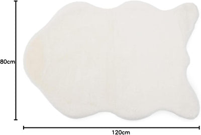 Gözze - Eleganter und Weicher Teppich aus Kunstleder, 80 x 120 cm - Weiss Weiss 80 x 120 cm (Rechtec
