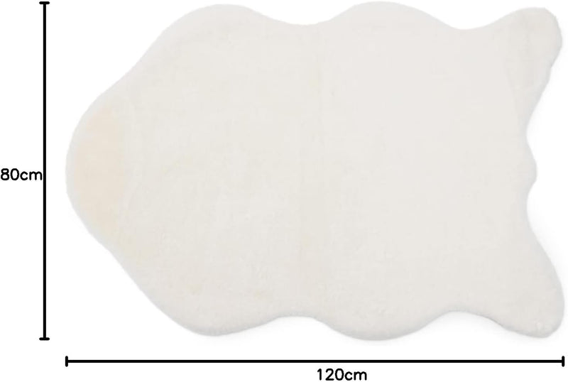 Gözze - Eleganter und Weicher Teppich aus Kunstleder, 80 x 120 cm - Weiss Weiss 80 x 120 cm (Rechtec