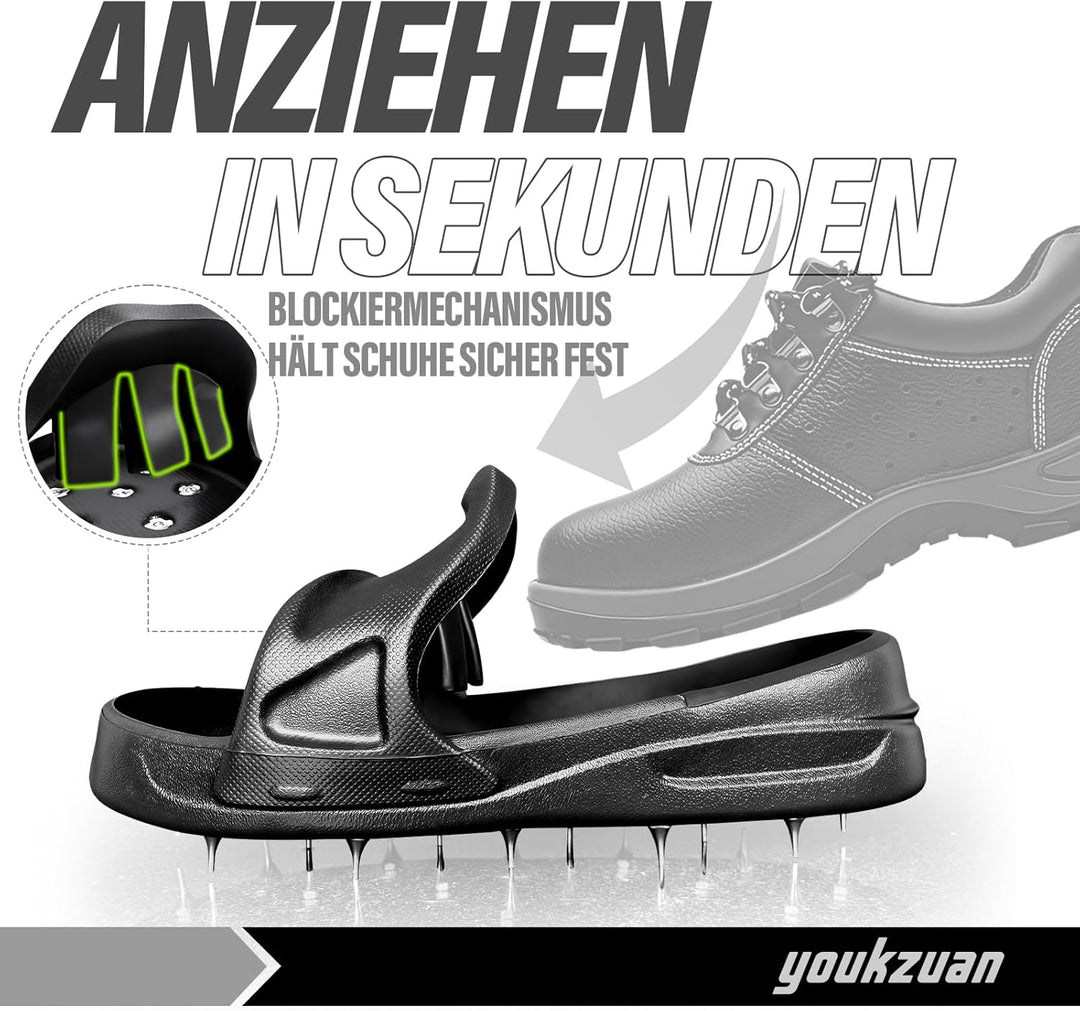 Nagelschuhe Spikes (EU40-44) | Schnell Slip-On Spike Schuhe für Ausgleichsmasse Boden | Nivelliermas
