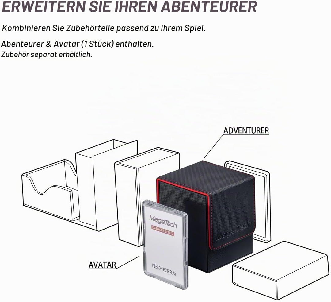 Mage Tech Adventurer [Hero] Modulare Deckbox - passt für 99 doppelt gesleevte Karten - Avatar-Halter
