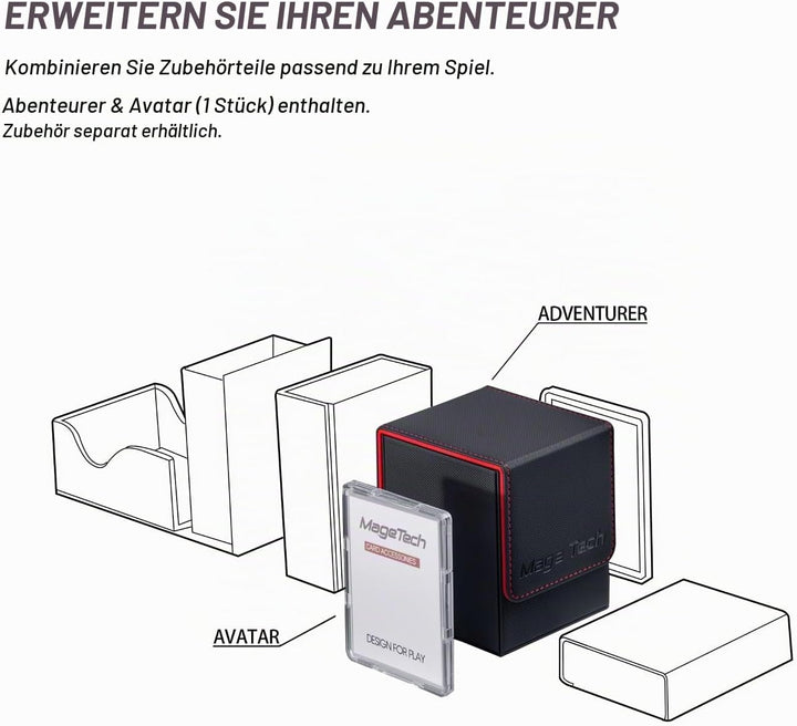 Mage Tech Adventurer [Hero] Modulare Deckbox - passt für 99 doppelt gesleevte Karten - Avatar-Halter