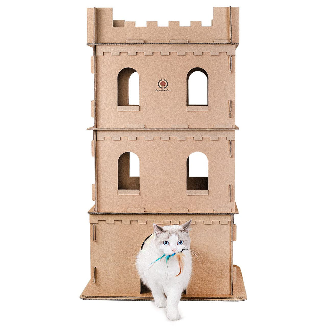 CanadianCat Company | Katzenburg XL aus Wellpappe für Katzen - das Spielhaus