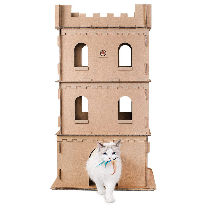 CanadianCat Company | Katzenburg XL aus Wellpappe für Katzen - das Spielhaus