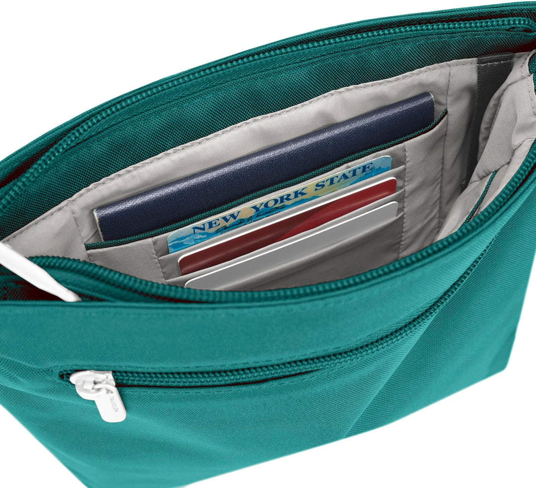 Travelon Unisex Anti-diebstahl Klassische Schultertasche Mini-Umhängetasche Fichte, Fichte