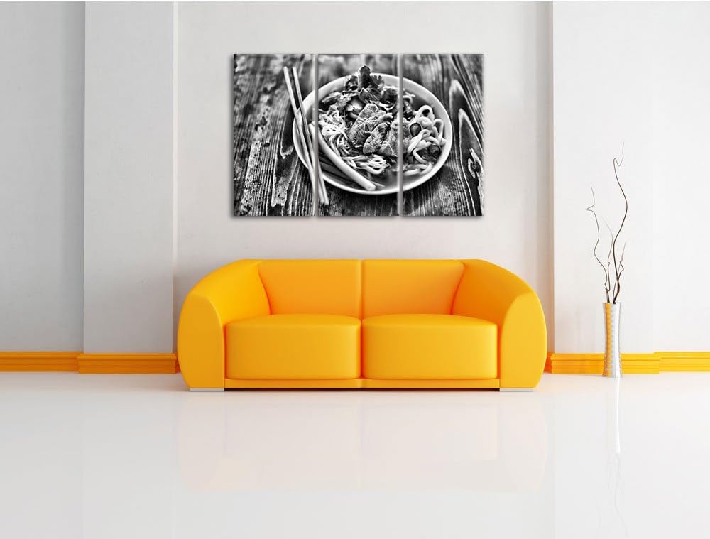 Pixxprint Japanische Brühe Miso als Leinwandbild/Grösse: 3 Teilig (120x80) cm/Wandbild/Kunstdruck/fe