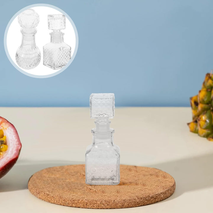 LIFKOME 6 Stück 50ml Glas Spirituosenflaschen Transparent für Weinproben Handliche Nachfüllflaschen