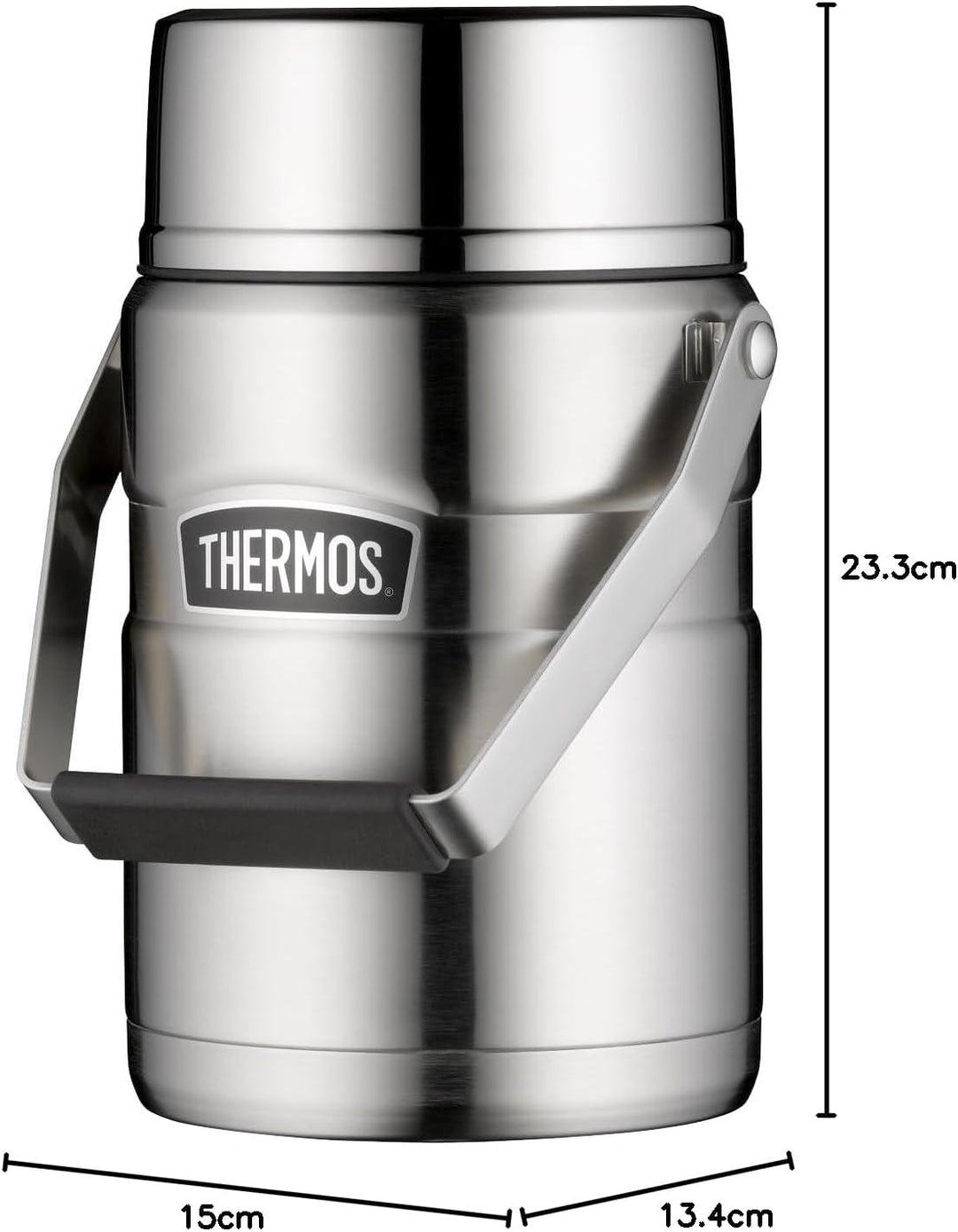 Thermos STAINLESS KING FOOD JAR 1,2l, steel, Thermosbehälter aus Edelstahl mit Einsätzen und Henkel,