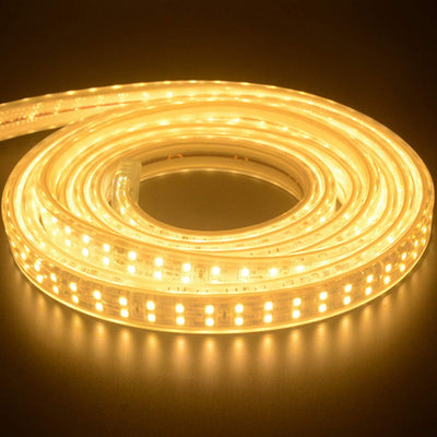 FOLGEMIR 1m LED Band mit Schalter Warmweiss, 2835 SMD 180 Leds/m Streifen, 220V 230V Strip, sehr hel