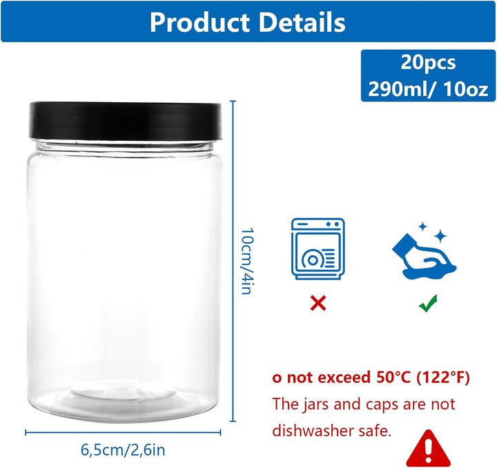 AKOLAFE 20er Set Vorratsdosen Set 290ml Luftdicht Plastikdosen mit Deckel BPA-Frei Aufbewahrungsdose