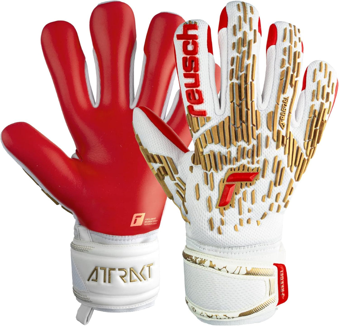Reusch Unisex Jugend Torwarthandschuhe Attrakt Freegel Silver Junior mit Sehr Gutem Grip und Innenna