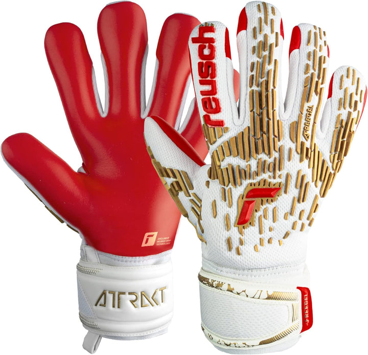 Reusch Unisex Jugend Torwarthandschuhe Attrakt Freegel Silver Junior mit Sehr Gutem Grip und Innenna