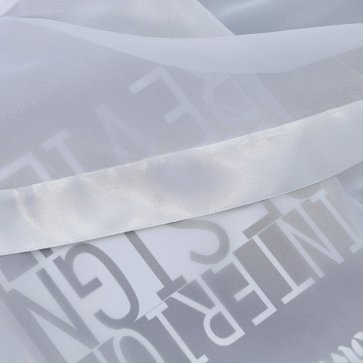 HongYa Kräuselband Kuvertstore Transparenter Voile Gardine mit Satinbänder H/B 160/300 cm Weiss H/B: