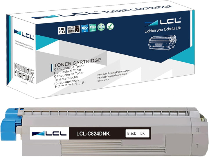 LCL Tonerkartusche für C824 C834 C844 C824n C824dn C834dnw C834nw C844dnw 47095704 (1 Schwarz) Ersat