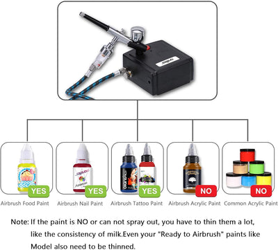 Sagud Mini Airbrush Kit mit tragbarem Airbrush Kompressor Schwerkraft gespeist mit doppeltwirkender