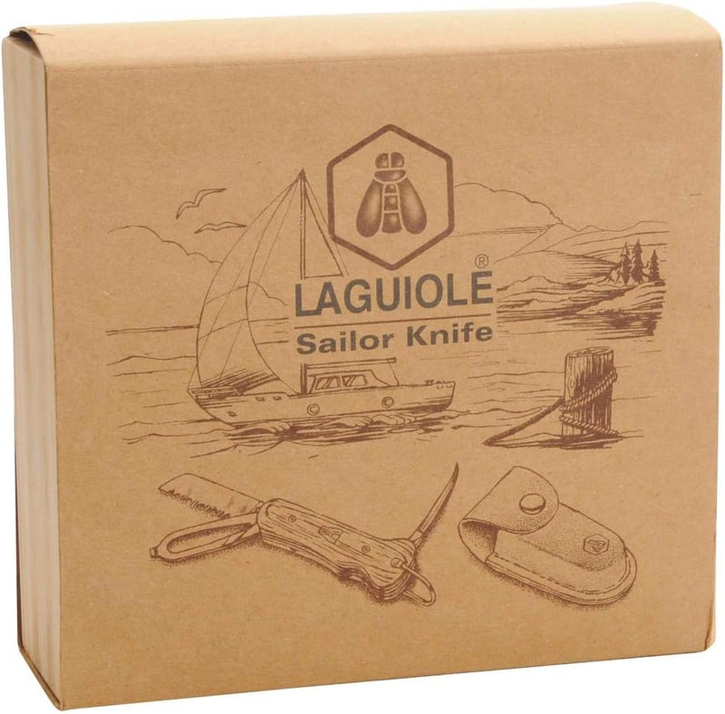 LAGUIOLE - Faltbares Marinemesser - Edelstahl, Pakka Holz - Geschenkbox - Multifunktionsmesser - Wir
