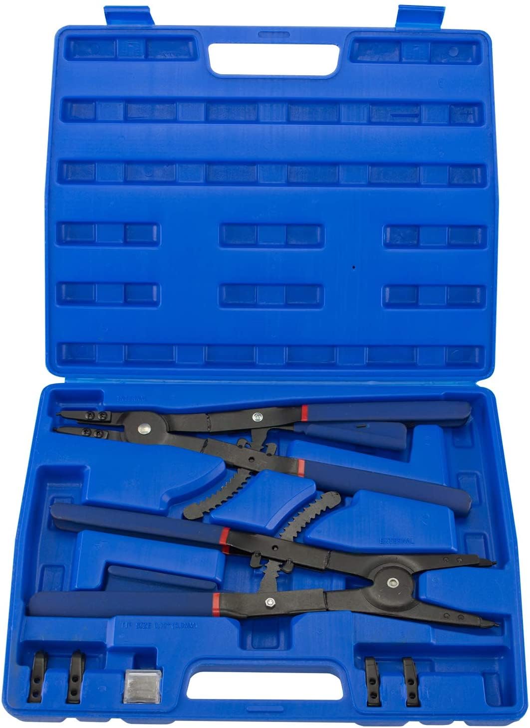 Hiltex 02016 Sprengringzangen-Set, 2-teilig | Aussen- und Innenzange | gerade, 45°, 90° Spitzen Zang
