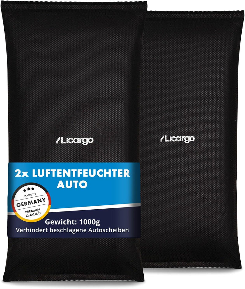 LICARGO 2x Luftentfeuchter (1kg) - Auto Entfeuchter gegen beschlagene Autoscheiben - wiederverwendba