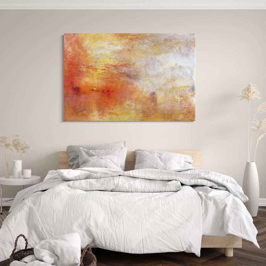 Printed Paintings Leinwand (120x80cm): William Turner - Sun Setting Over a Lake 120x80 cm, 120x80 cm