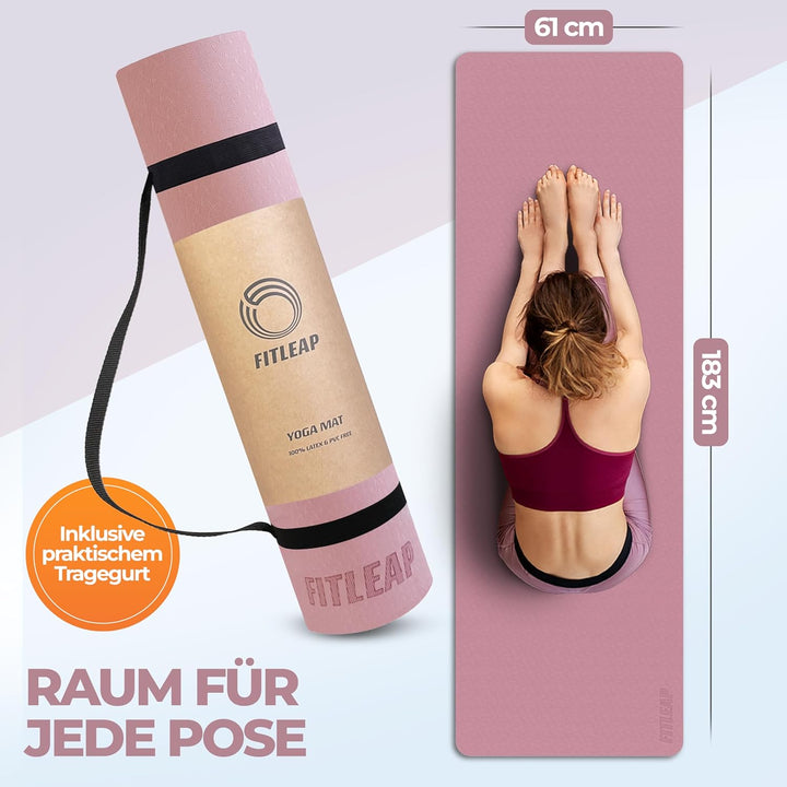 Fitleap Yoga Matte Pro aus umweltfreundlichem TPE-Schaum, sehr rutschfeste, schadstofffreie, hypoall