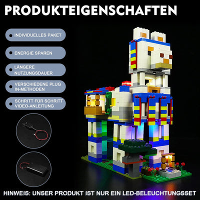 Stimmenkontrolle Led Licht-Kit für Lego Minecraft Das Lamadorf Set, Led Beleuchtungs Set für Lego 21