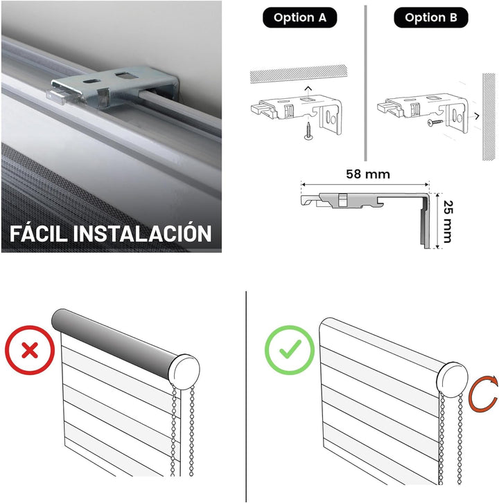 STORESDECO Doppelrollo, Duo Rollo für Fenster und Türen, Zebra Rollo Lichtdurchlässig und verdunkeln