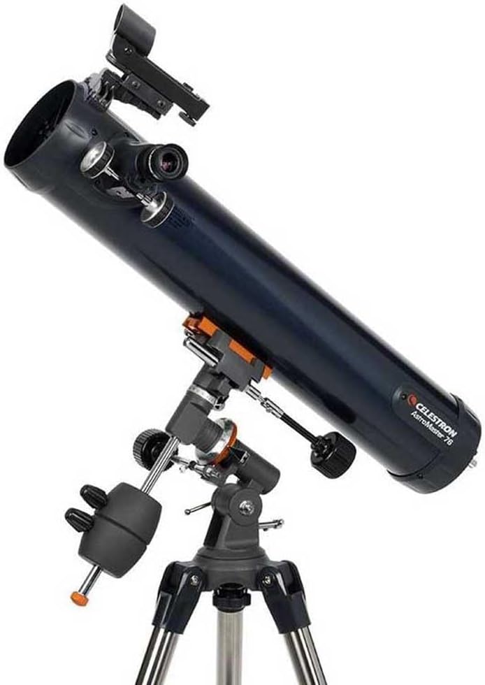 Celestron 31035 AstroMaster 76EQ Newtonsches Spiegelteleskop - mit Zwei Okularen, höheneinstellbarem
