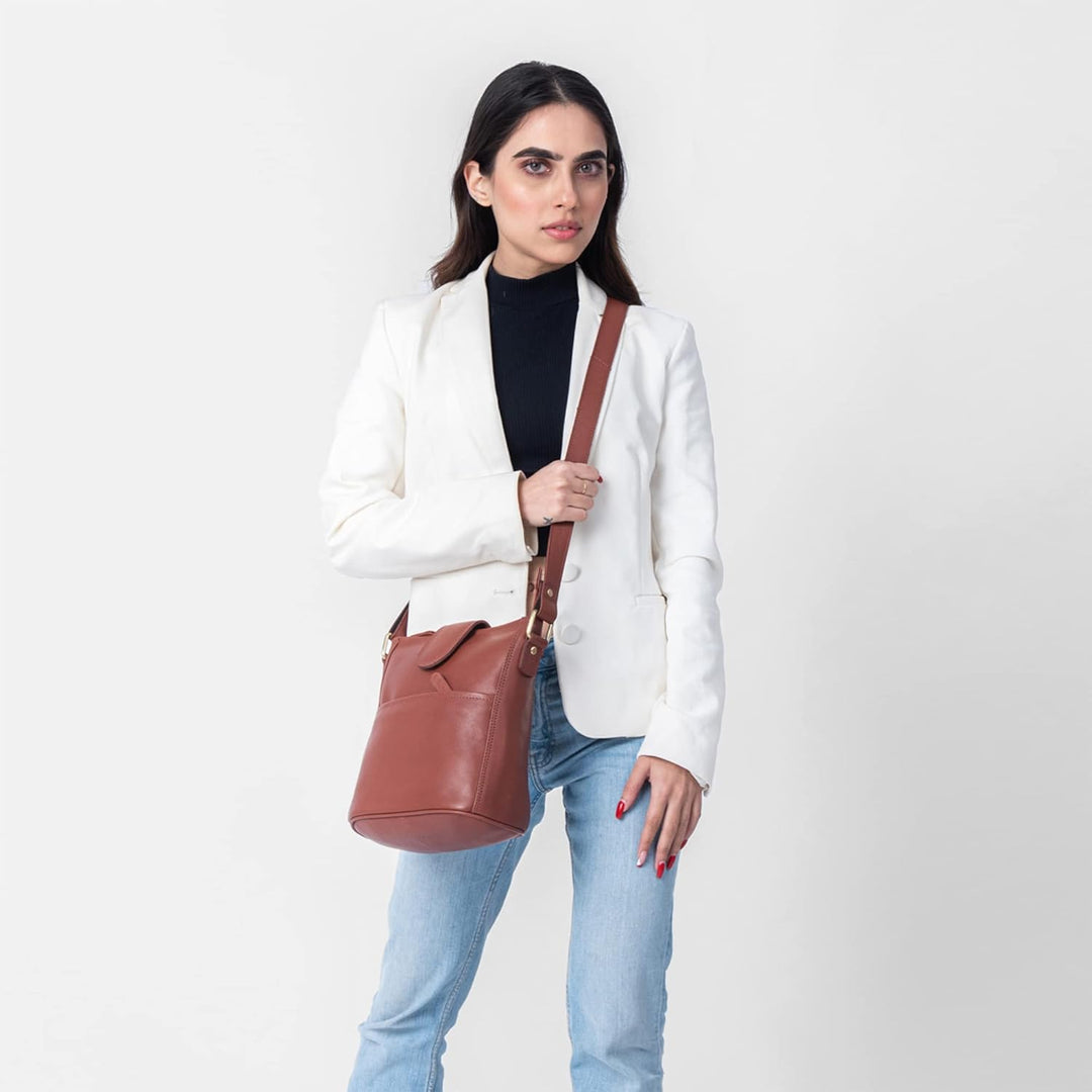 LEABAGS Leder Handtasche Damen I Premium Echtleder Umhängetasche I Damen Schultertasche I Damentasch