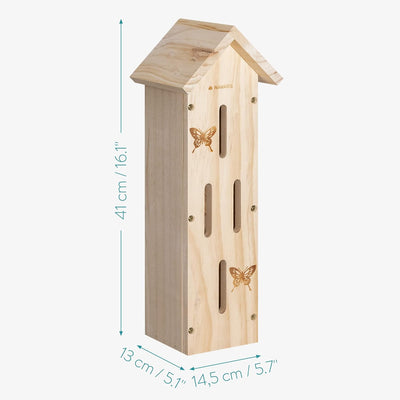 Navaris Schmetterlingshaus aus Holz - Schmetterlingshotel für Garten Balkon - Insektenhotel Schmette