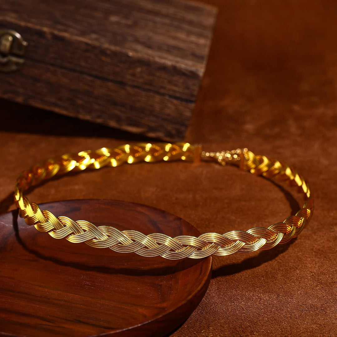 Goldener Wikinger keltischer Kreis - Vicking Mittelalter Geflochtene Vintage Krone für Männer Frauen