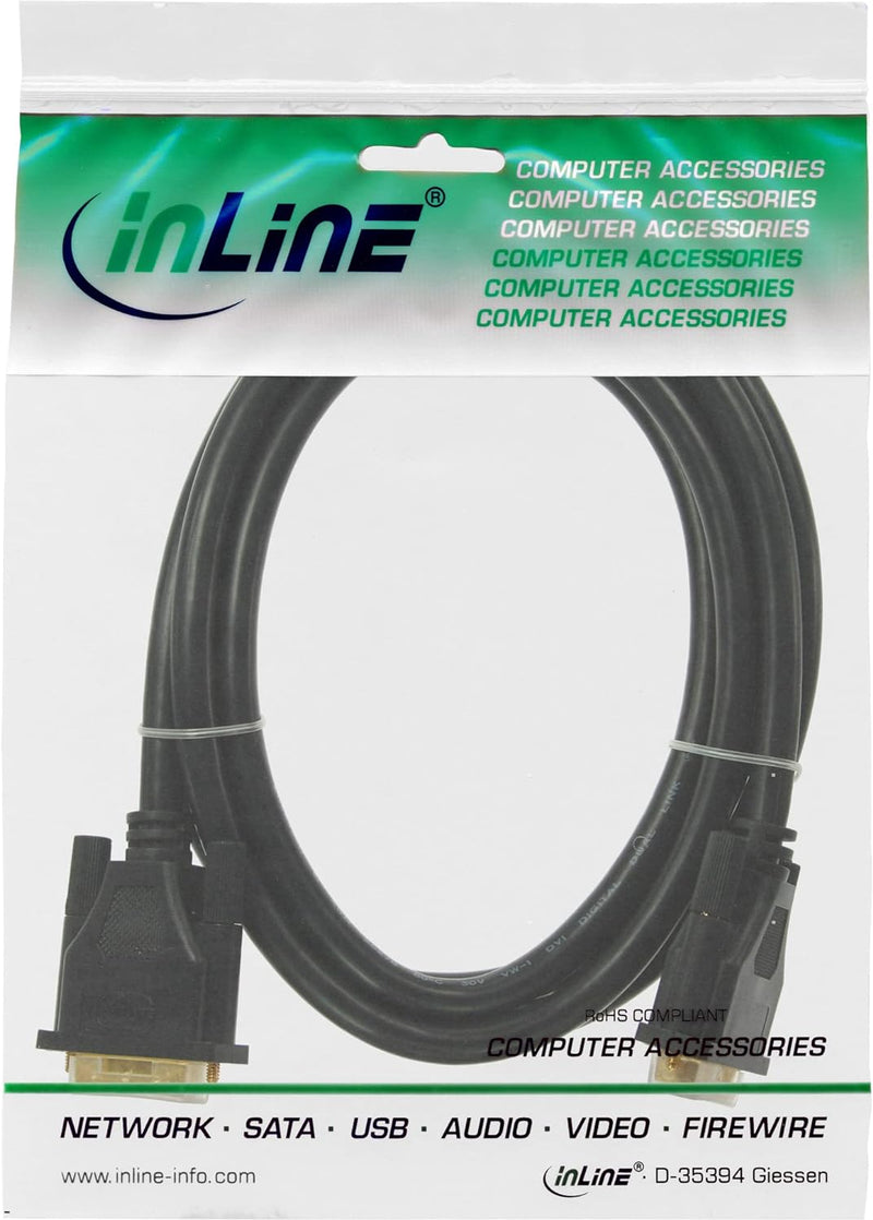 InLine 17787P DVI-D Anschlusskabel Premium, digital 24+1 Stecker / Stecker, Dual Link, 7,5m