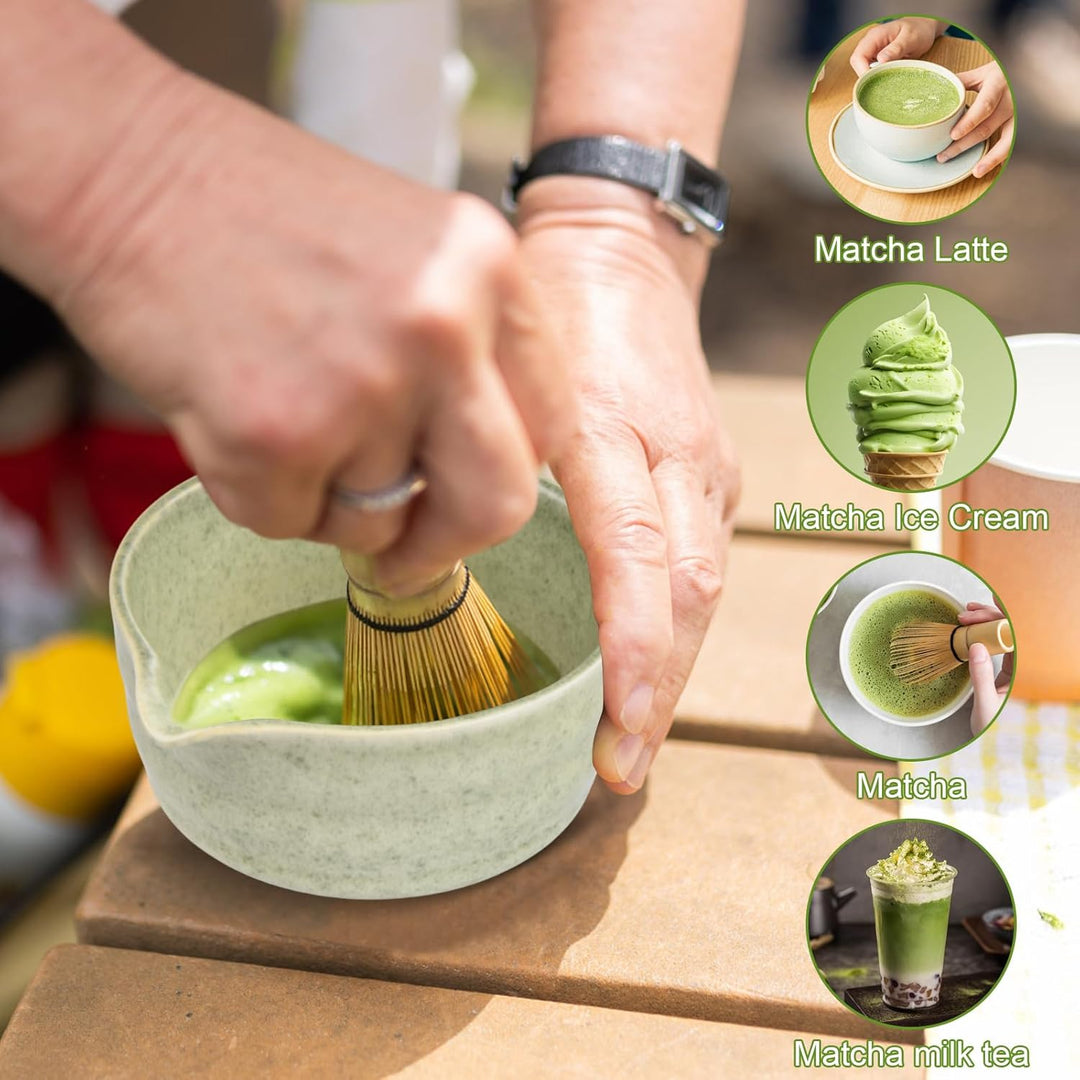 5 in 1 Matcha Set Japanisches Matcha Tee Set mit Matcha Besen, Matcha Schale mit Ausgiesser, Matcha