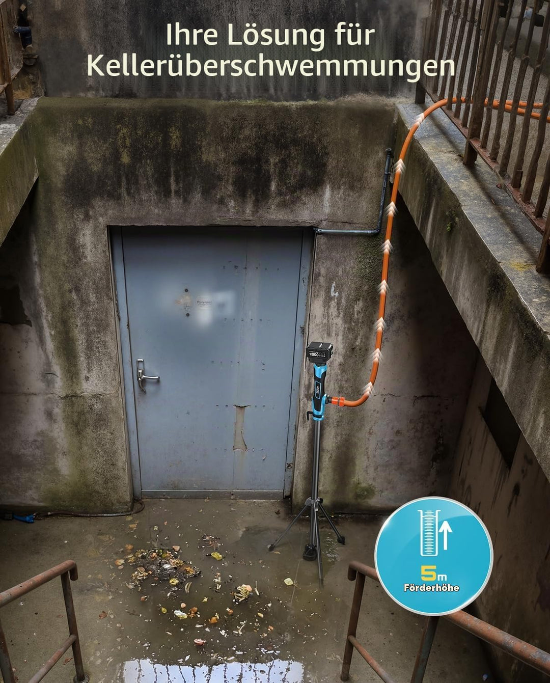 SEESII Kabellose Stab-Wassertransferpumpe mit Stativ, Hands-free, Tragbare Elektrische Wasserpumpe 2