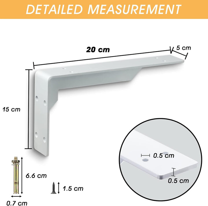 Ihomepark Schwarze Regalhalterung, breiter Eckwinkel Schwerlastträger Tragkraft 150 kg Wandhalterung