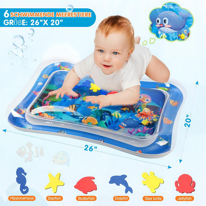 Infinno Wassermatte Baby Wasserspielmatte Spielzeug, Spielmatte Baby für 3 6 9 Monate Blauer Ozean N