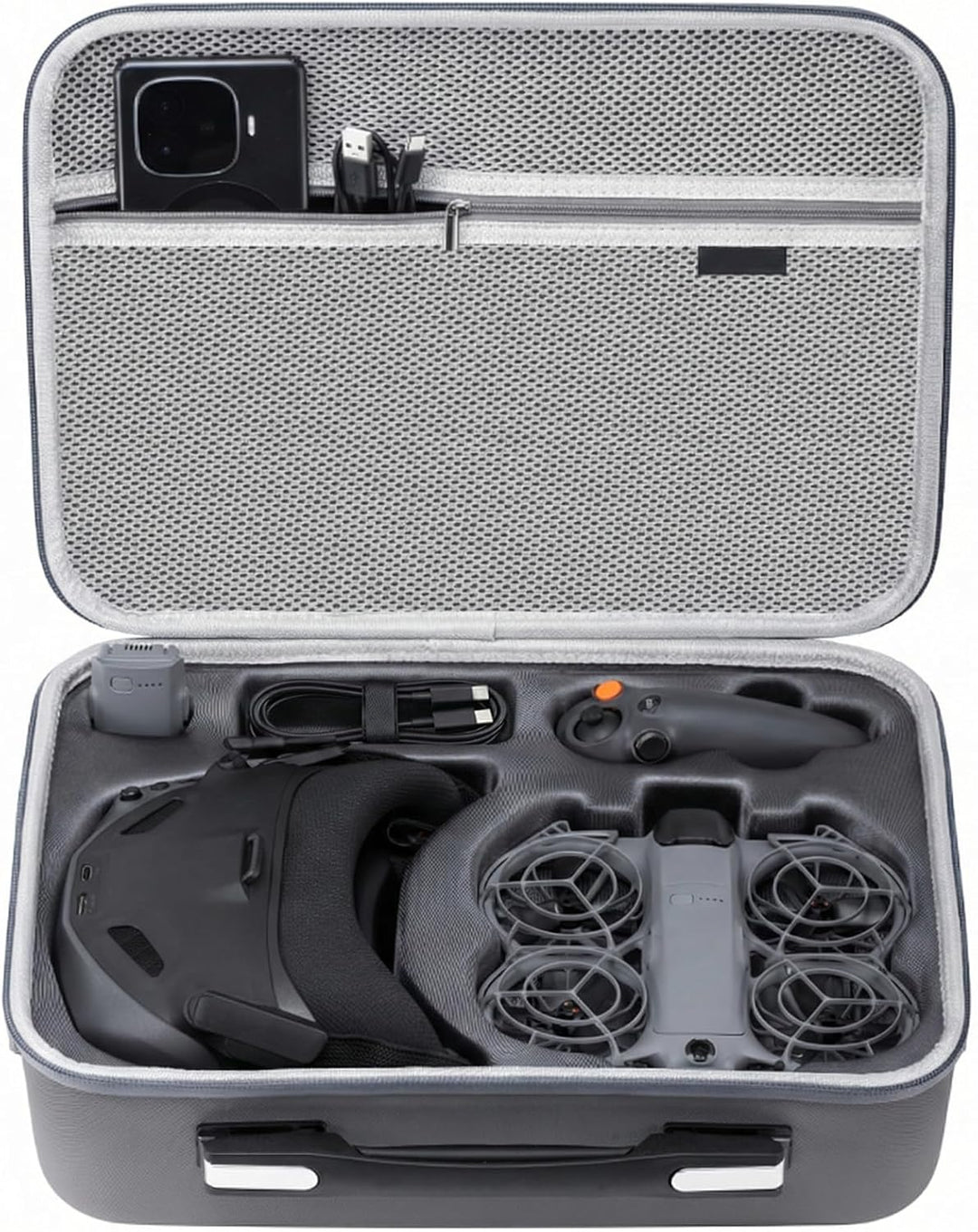 Tragetasche für DJI Neo 2 Motion Fly More Combo, PU Tragbare Reiseschutz Aufbewahrungsschutztasche S